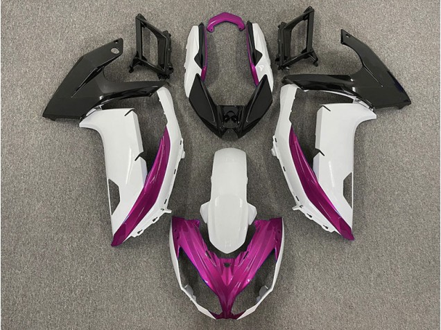 2012-2016 Gloss White & Magenta Kawasaki Ninja 650R Fairings 2012-2016 Gloss White & Magenta Kawasaki Ninja 650R Fairings