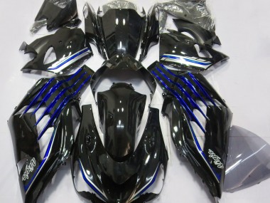 2012-2019 Gloss Black & Blue Kawasaki ZX14R Fairings