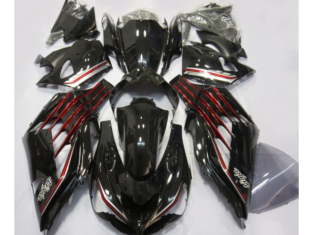 2012-2019 Gloss Black & Red Kawasaki ZX14R Fairings 2012-2019 Gloss Black & Red Kawasaki ZX14R Fairings