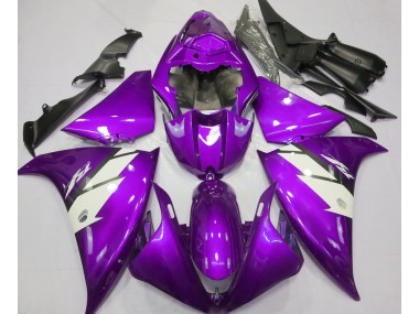 2013-2014 Gloss Purple & White Yamaha R1 Fairings