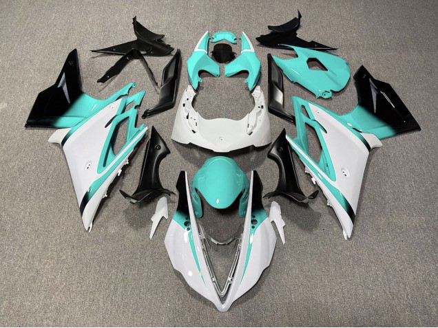 2013-2016 Gloss White and Teal Triumph Daytona 675 Fairings 2013-2016 Gloss White and Teal Triumph Daytona 675 Fairings