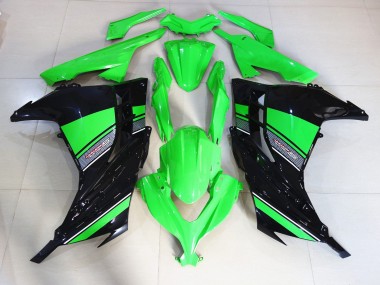 2013-2018 Black and Green Gloss Kawasaki Ninja 300 Fairings