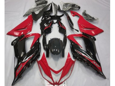 2013-2018 Black and Red Kawasaki ZX6R Fairings