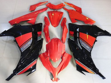 2013-2018 Candy Red and Black Kawasaki Ninja 300 Fairings