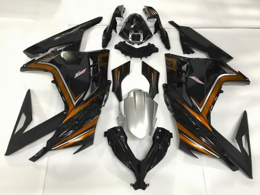 2013-2018 Gloss Black & Orange Kawasaki Ninja 300 Fairings