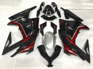 2013-2018 Gloss Black & Red Kawasaki Ninja 300 Fairings