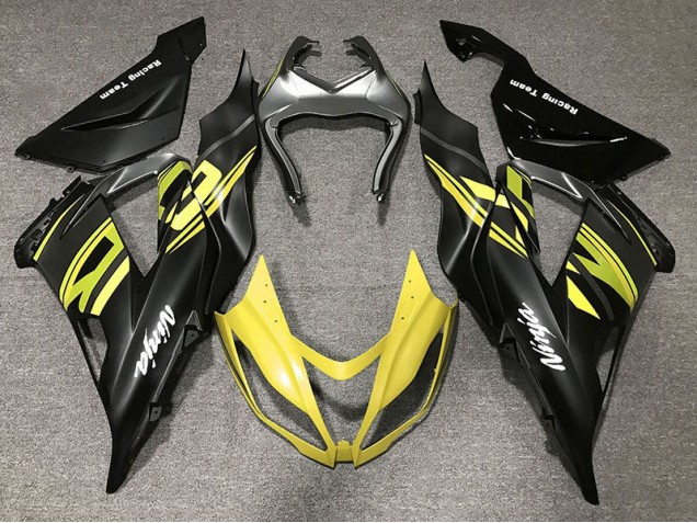 2013-2018 Gloss Black & Yellow Kawasaki ZX6R Fairings 2013-2018 Gloss Black & Yellow Kawasaki ZX6R Fairings