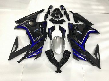 2013-2018 Gloss Black and Blue Kawasaki Ninja 300 Fairings