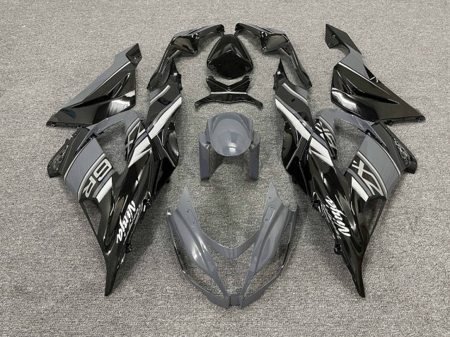 2013-2018 Gloss Grey and Black Kawasaki ZX6R Fairings 2013-2018 Gloss Grey and Black Kawasaki ZX6R Fairings