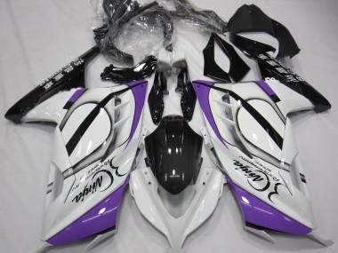 2013-2018 Gloss White & Purple Kawasaki Ninja 300 Fairings