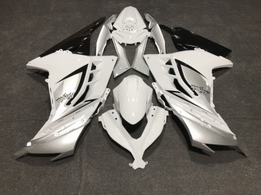 2013-2018 Gloss White and Silver Kawasaki Ninja 300 Fairings