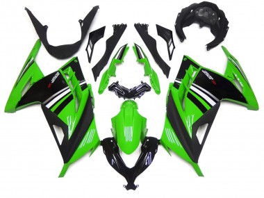 2013-2018 Green Black and White Gloss Kawasaki Ninja 300 Fairings