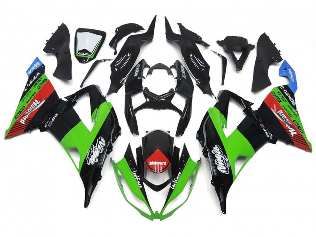 2013-2018 MotoCard Green and Black Kawasaki ZX6R Fairings 2013-2018 MotoCard Green and Black Kawasaki ZX6R Fairings