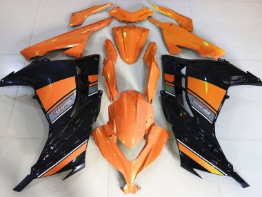 2013-2018 Sunrise Orange and Black Kawasaki Ninja 300 Fairings