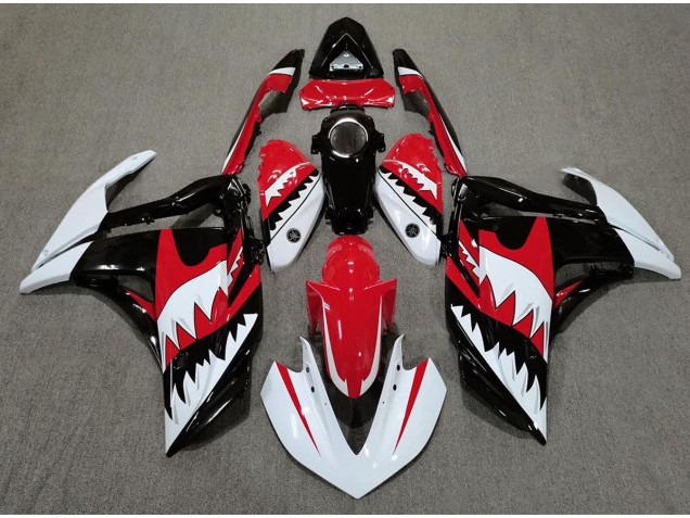 2015-2018 White Shark & Red Yamaha R3 Fairings 2015-2018 White Shark & Red Yamaha R3 Fairings