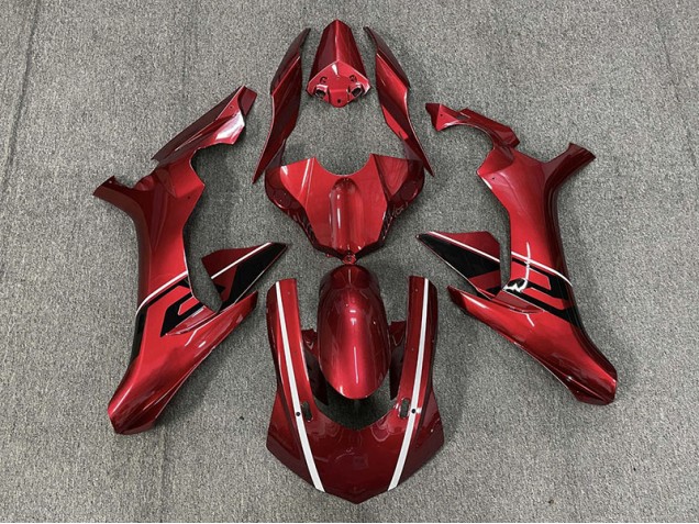 2015-2019 Deep Red & Black and White accents Yamaha R1 Fairings 2015-2019 Deep Red & Black and White accents Yamaha R1 Fairings
