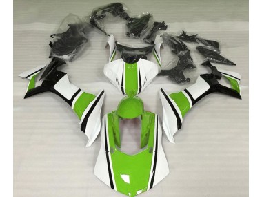 2015-2019 Gloss White Green and Black Yamaha R1 Fairings