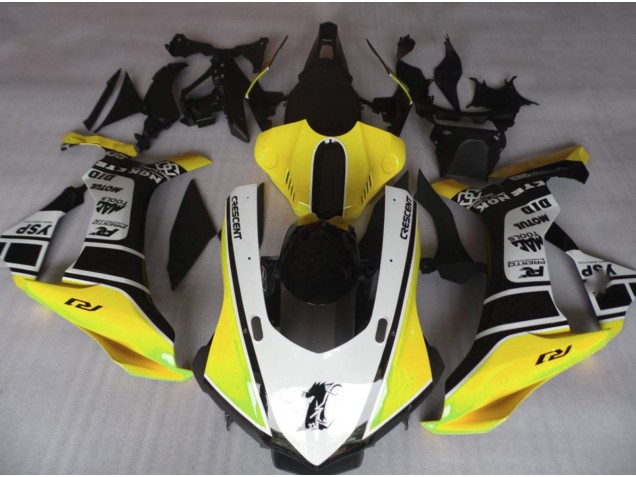 2015-2019 Gloss Yellow & White Yamaha R1 Fairings 2015-2019 Gloss Yellow & White Yamaha R1 Fairings