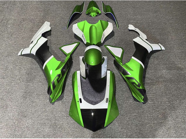 2015-2019 Green & Carbon Fiber Accents Yamaha R1 Fairings 2015-2019 Green & Carbon Fiber Accents Yamaha R1 Fairings