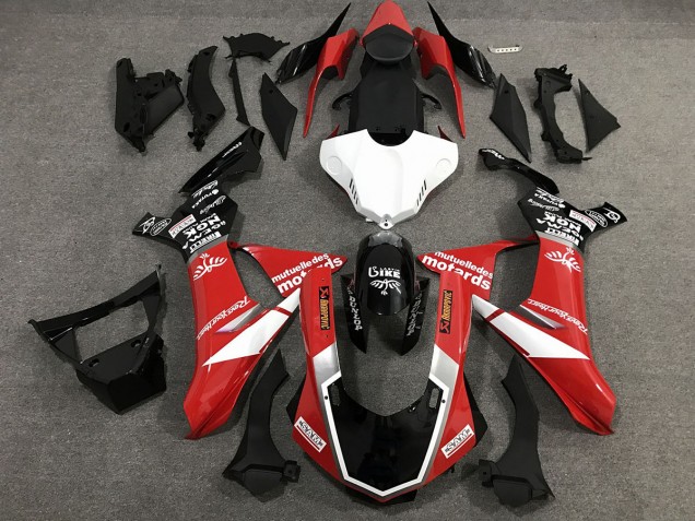 2015-2019 Red Black and White Custom Style Gloss Yamaha R1 Fairings 2015-2019 Red Black and White Custom Style Gloss Yamaha R1 Fairings