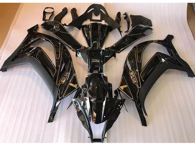 2016-2019 Black and Gold Kawasaki ZX10R Fairings