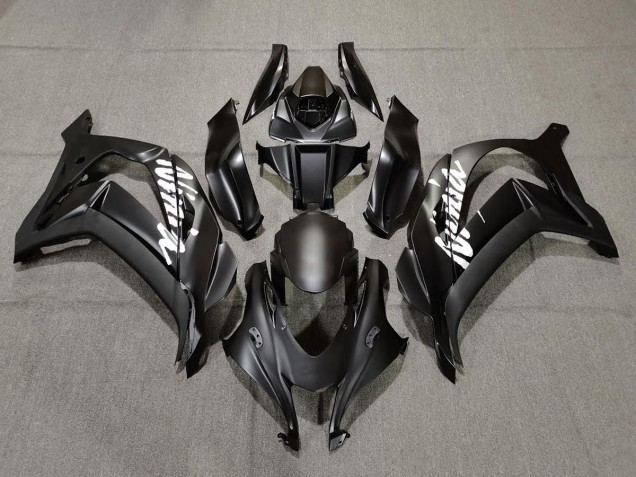 2016-2019 Matte Black with White Kawasaki ZX10R Fairings 2016-2019 Matte Black with White Kawasaki ZX10R Fairings