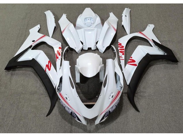 2016-2019 Pearl White & Red Kawasaki ZX10R Fairings 2016-2019 Pearl White & Red Kawasaki ZX10R Fairings