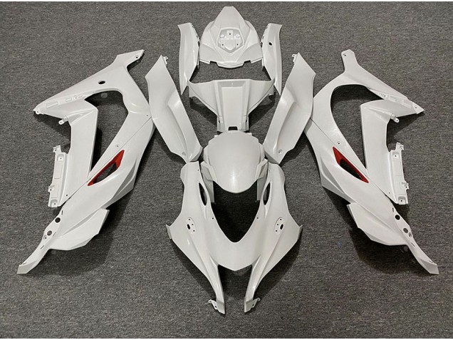 2016-2019 Pearl White Red Trim Kawasaki ZX10R Fairings 2016-2019 Pearl White Red Trim Kawasaki ZX10R Fairings