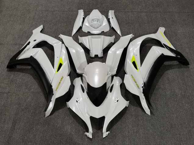 2016-2019 Pearl White & Yellow Kawasaki ZX10R Fairings 2016-2019 Pearl White & Yellow Kawasaki ZX10R Fairings