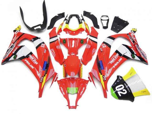 2016-2019 Red and Black w White Kawasaki ZX10R Fairings 2016-2019 Red and Black w White Kawasaki ZX10R Fairings
