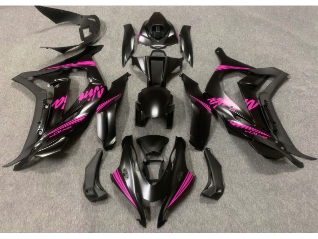 2016-2019 Satin Black & Pink Kawasaki ZX10R Fairings 2016-2019 Satin Black & Pink Kawasaki ZX10R Fairings