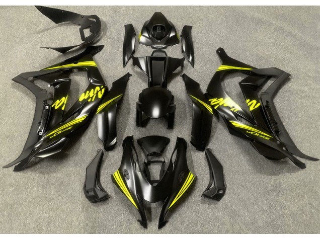2016-2019 Satin Black & Yellow Kawasaki ZX10R Fairings 2016-2019 Satin Black & Yellow Kawasaki ZX10R Fairings
