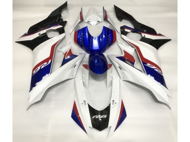 2017-2019 Gloss White and Deep Blue Yamaha R6 Fairings