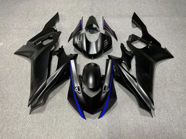 2017-2019 Matte Black & Blue Accents Yamaha R6 Fairings