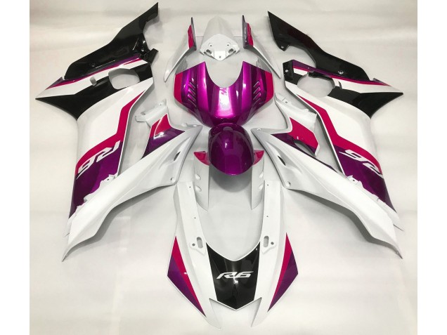 2017-2019 Pink and Gloss White Yamaha R6 Fairings 2017-2019 Pink and Gloss White Yamaha R6 Fairings