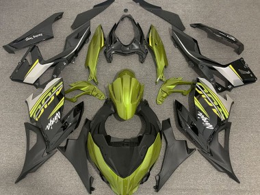 2018-2020 Liquid Yellow and Gray Kawasaki Ninja 400 Fairings