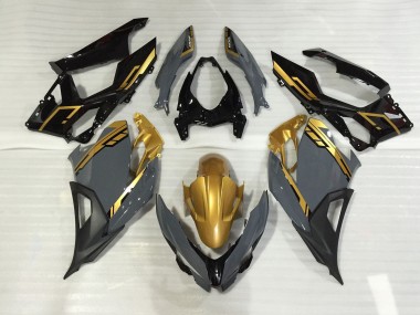 2018-2020 Nardo Gray and Gold Kawasaki Ninja 400 Fairings