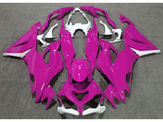 2019-2020 Gloss Pink & White Kawasaki ZX6R Fairings 2019-2020 Gloss Pink & White Kawasaki ZX6R Fairings