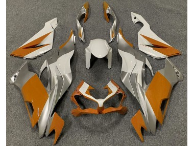 2019-2020 Orange White and Silver Kawasaki ZX6R Fairings