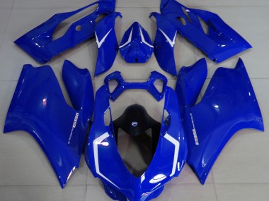 Gloss Blue & White Ducati 1199 Fairings