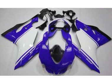 Gloss Blue White and Black Ducati 1199 Fairings
