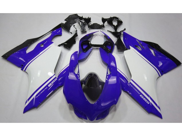 Gloss Blue White and Black Ducati 1199 Fairings Gloss Blue White and Black Ducati 1199 Fairings