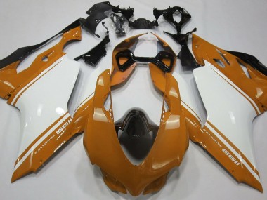 Gloss Orange White and Black Ducati 1199 Fairings