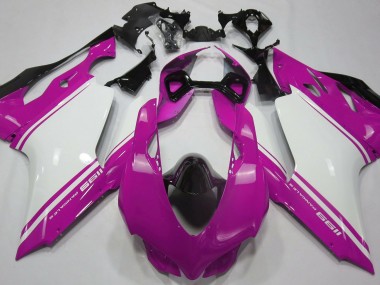 Gloss Pink White and Black Ducati 1199 Fairings