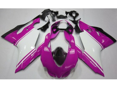 Gloss Pink White and Black Ducati 1199 Fairings