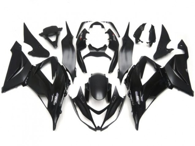 2013-2018 Gloss / Matte Black Plain Slick Decals Kawasaki ZX6R Fairings